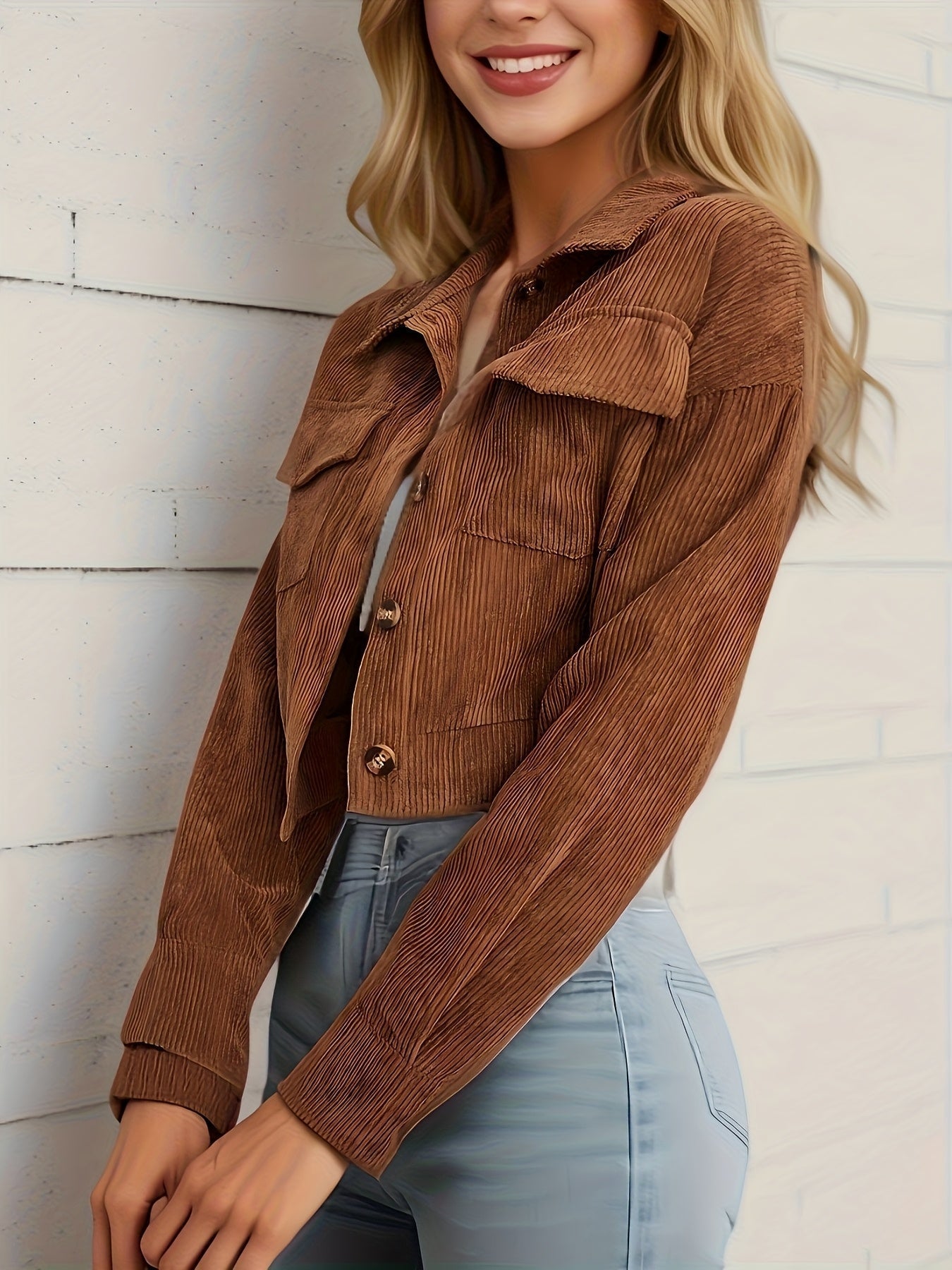 Timeless Brown Corduroy Jacket - Minimalist Elegance - GlowéTimeless Brown Corduroy Jacket - Minimalist EleganceGlowéApparel & Accessories